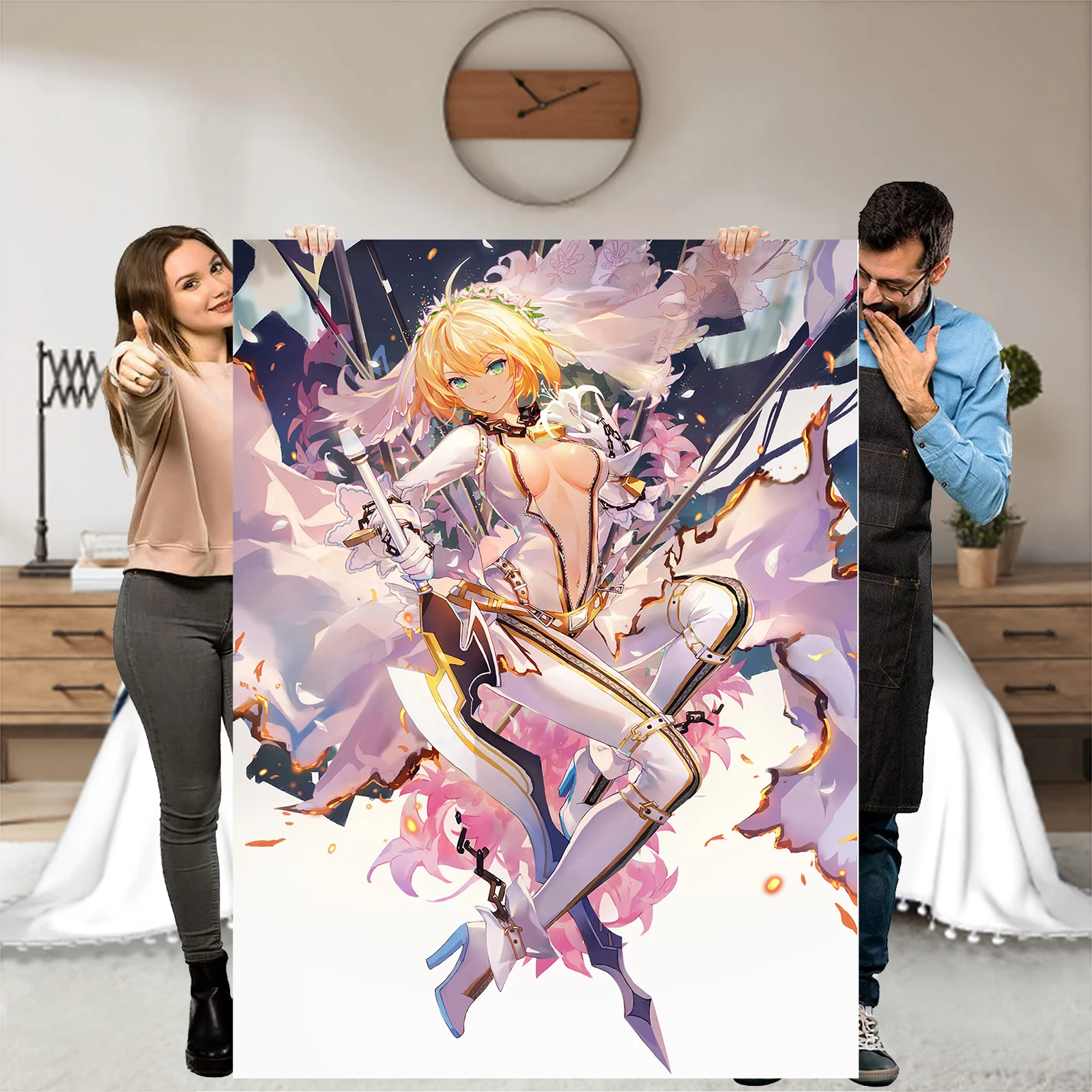 Fate Grand Order Poster Blanket FGO Nero Bride CG Throw Doujinshi