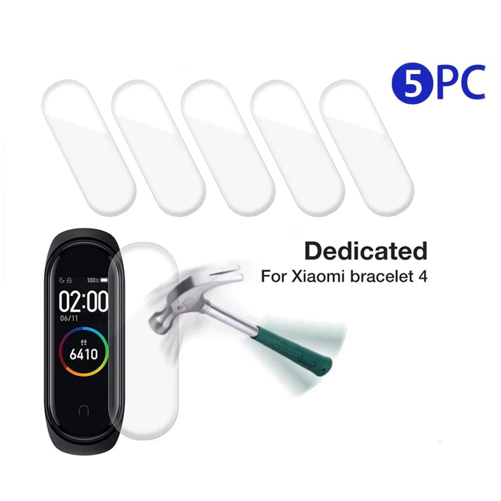 

5Pcs Protective Film for Xiaomi Mi Band 4 Smart Wristband Bracelet Full Screen Protector Hydrogel Film Not Tempered Glass