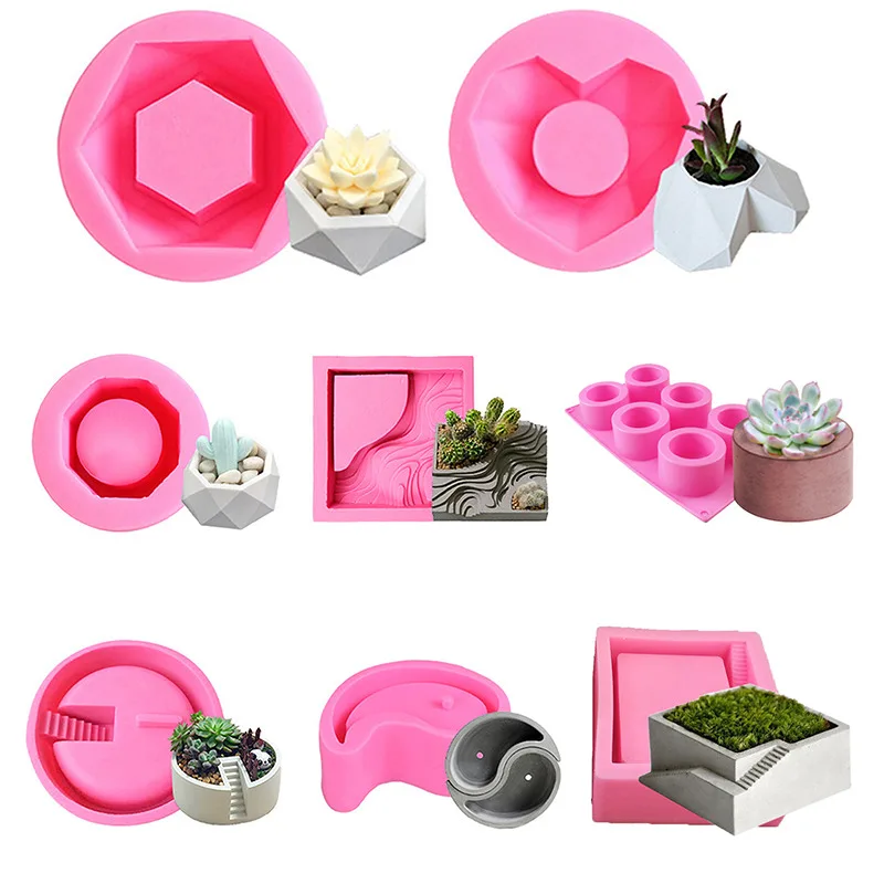 Форма силиконовая Шестигранная для горшка бетона суккулентов круглого