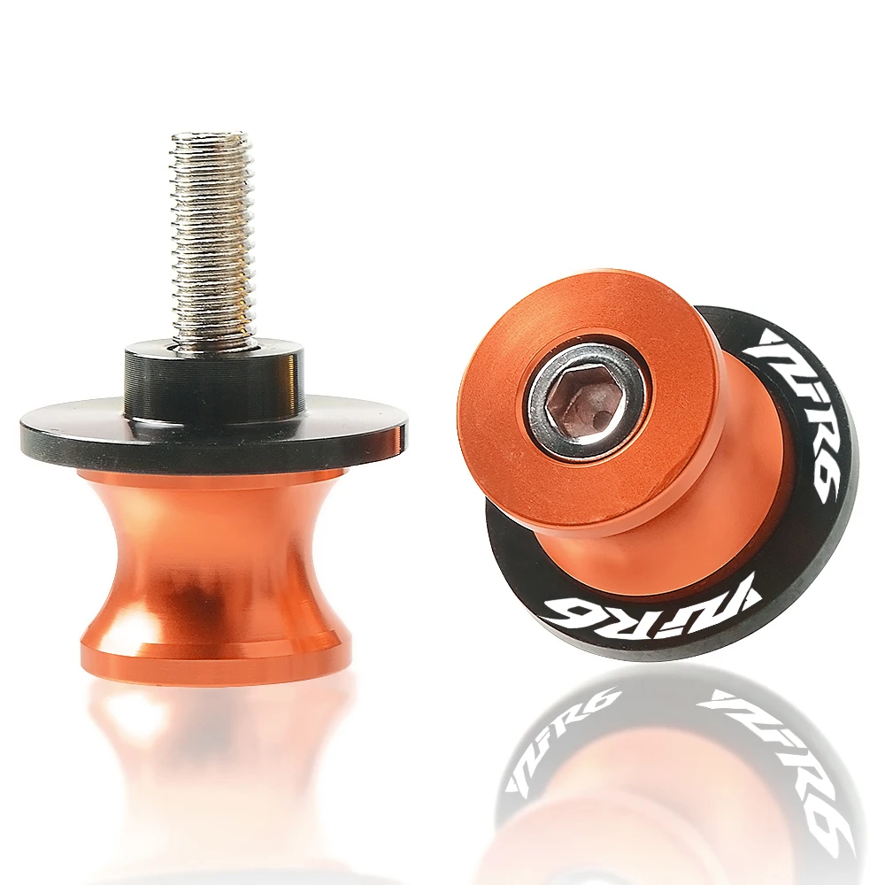 Orange-YZF R6-6MM Аксессуары для мотоциклов Запчасти для Yamaha YZF R6 1999 2000 2001 2002 2003-2004 6 мм ЧПУ алюминиевый маятник Катушки слайдеры - Цвет: Orange-YZF R6-6MM