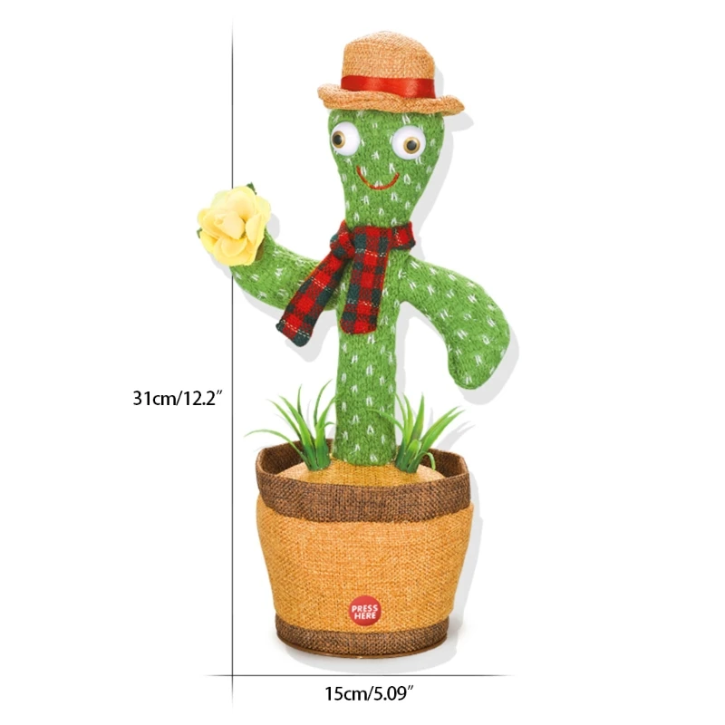 Electronic Cactus Toy Shake Dancing Singing Battery Version Mimicking Toys Funny Early Education for Children D5QA | Игрушки и хобби
