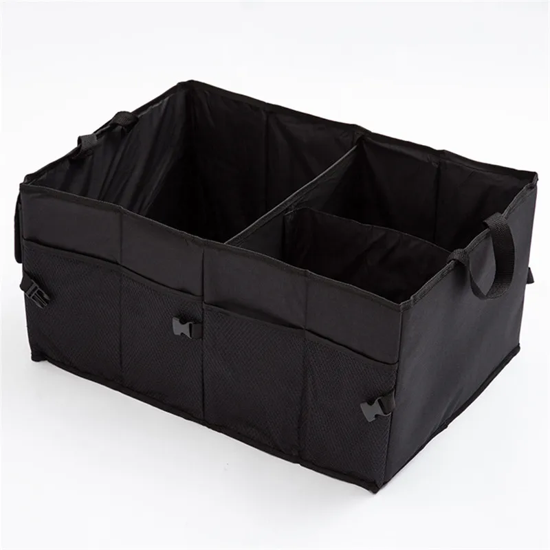 Huihom складной органайзер для багажника автомобиля 56*40*26 см, коробка для хранения груза, сетчатая карманная сумка для внедорожников, автомобильные аксессуары для хранения - Название цвета: Черный