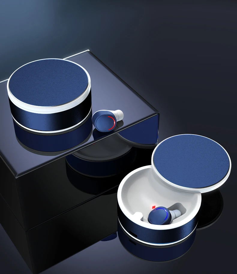 Беспроводная bluetooth-гарнитура HD, универсальная стереогарнитура с одной затычкой для ушей, чехол для зарядного устройства