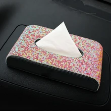 Сверкающие розовые кристаллы, автомобильная коробка для салфеток, высокое качество, женское полотенце для девочек, бумажный чехол для дома, офиса, отличный подарок