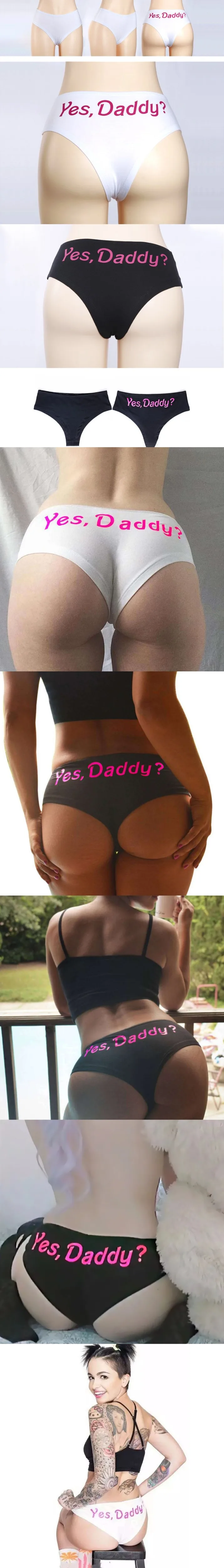 Сексуальные трусики Yes Daddy? Женское нижнее белье с буквенным принтом, женские трусики Смешные кружевные трусики, стринги, трусики
