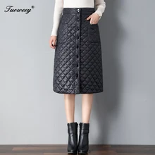 3XL,, хлопковая юбка для женщин, зимняя, размера плюс, на пуговицах, с карманом, тонкая, с запахом, длинная, толстая, теплая, высокая талия, элегантные женские юбки