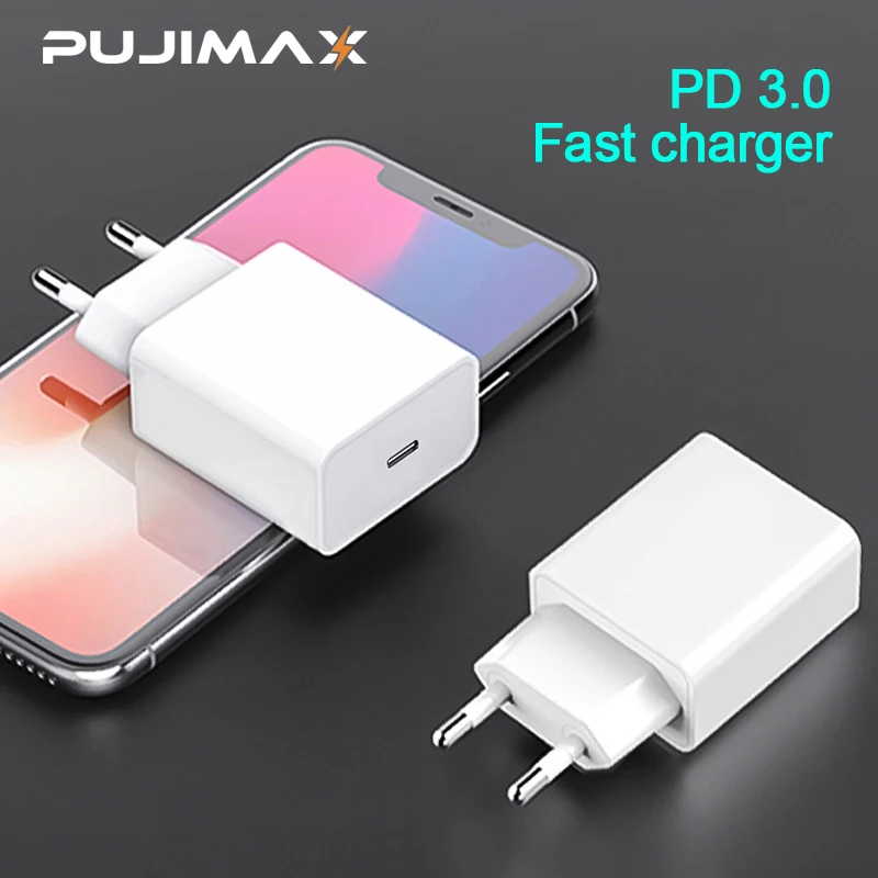 PUJIMAX USB зарядное устройство 18 Вт PD Быстрая зарядка usb TypeC для iPhone X XS XR портативное