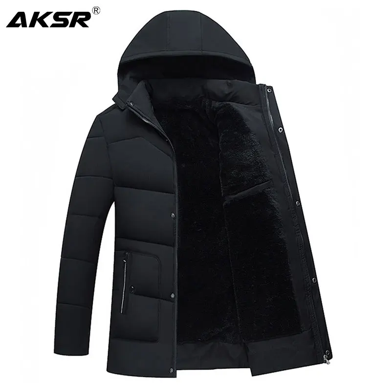 

AKSR Men Winter Jacket Fleece Velvet Liner Thick Warm Winter Jacket Coat Men Long Padded Jacket Parka Hombre Men Clothes 2019