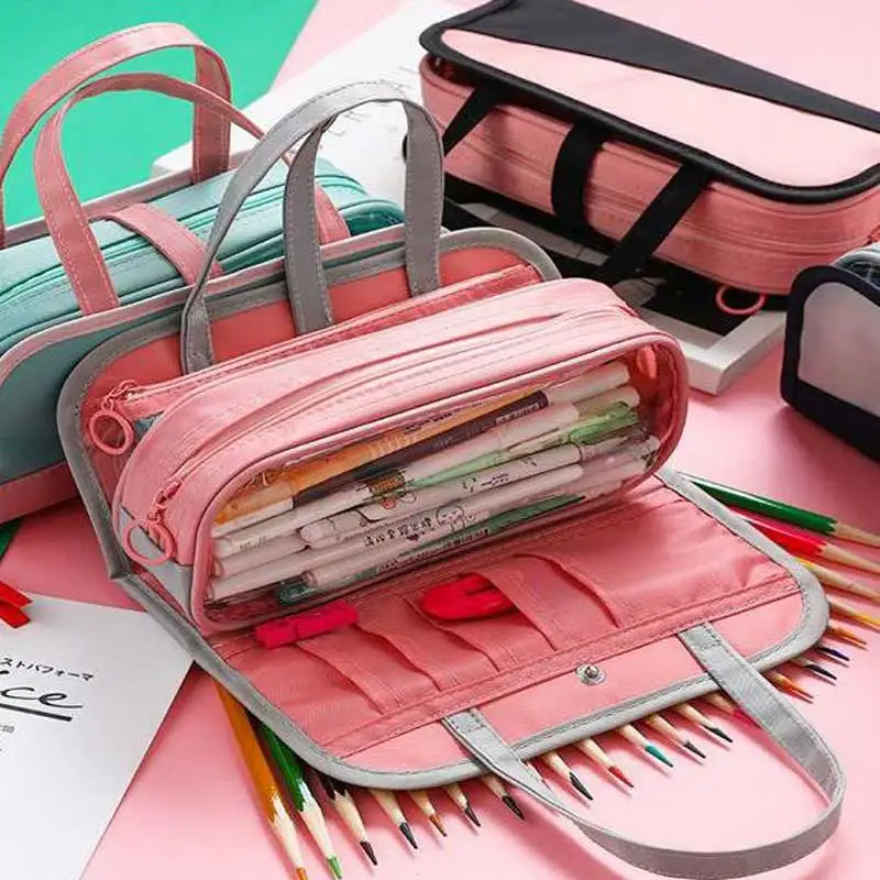 Чехол для карандашей школьный очень большой емкости девочек