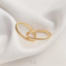 

Ring 14 K gold sand ring shiny surface ring fashion simple wind network is not easy to shed ring combination