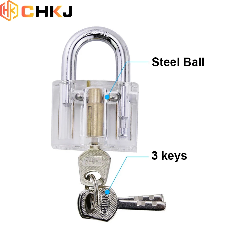 

CHKJ Hardware Cutaway Lock Transparent Visible Pick Cutaway Practice View Padlock Training Skill For Locksmith Tool
