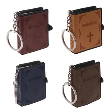 Mini bíblia sagrada chaveiro livro religião espanhol versão cristão jesus chaveiro presente oração deus abençoe