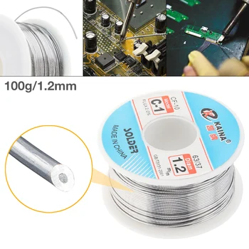 

63/37 C-1 100g 1.2mm High Purity No-clean Rosin Core Solder Tin Wire Reel with 2% Flux and Low Melting Point for Soldering Iron