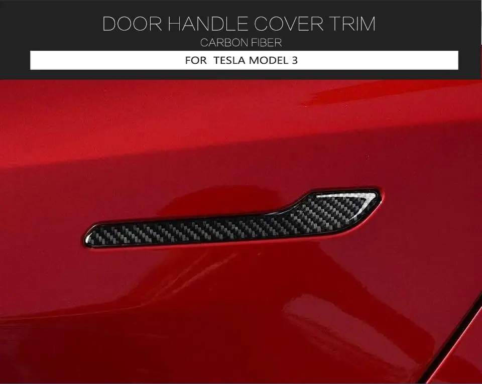 Карбоновое волокно Автомобильная боковая дверная ручка Накладка для Tesla модель 3- Автомобильная вентиляционная крышка Накладка наклейка