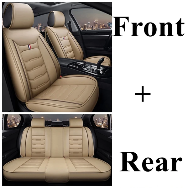 beige standard Dingdian передняя+ задняя кожаная крышка для автомобильного сиденья для Alfa Romeo 159 Giulia Stelvio ACURA CDX ILX LEGEND MDX RDX RL RLX коврики для автомобилей TL TLX TSX ZDX - Название цвета: beige standard