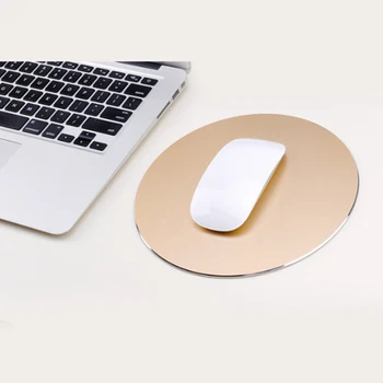 

New Aluminium Alloy Waterproof Round Desktop Gaming Mouse Mat Pad Simple Office Game Laptop Desktop Game Keyboard Mousepad Mat