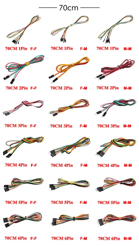 3D принтер для джампедов 1/2/3/4/5/6pin to5/10/20/30/50/70/100 см женский Женский кабель DuPont 2 54
