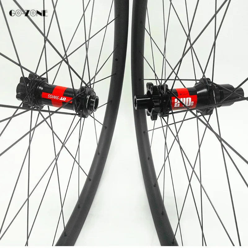 Cheap 29inch asymmetric 33.5x25mm XC/AM tubeless mountain bike carbon wheels DT240S 110x15 148x12 disc mtb  wheelset pillar 1420 spoke 10
