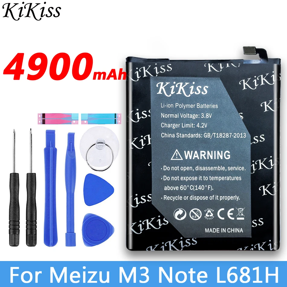 KiKiss Батарея BT61 BT15 BT68 BA611 BA612 для Meizu M3 Примечание L681H M681H/M3 M3S/M3S Mini/M5 Meilan Note 5/M5S 5S акумуляторная батарея - Цвет: BT61 M3 Note L681H