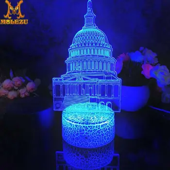 

Molezu Halloween White House Figure 3D Led Night Light Decoration Children Kids Gifts 7 Color Changing Visual Table Lamp