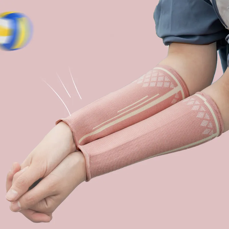 1pair Pink Forearm Guard Sports Hands Arm Compression Sleeve Anti Cut