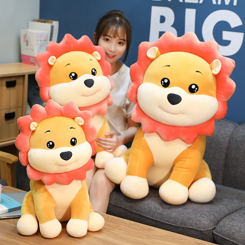 

50/60/70cm Cartoon strap lion doll Bib pants Plush toy soft stuffed animal Lion king Doll High quality Child girl kawaii gift