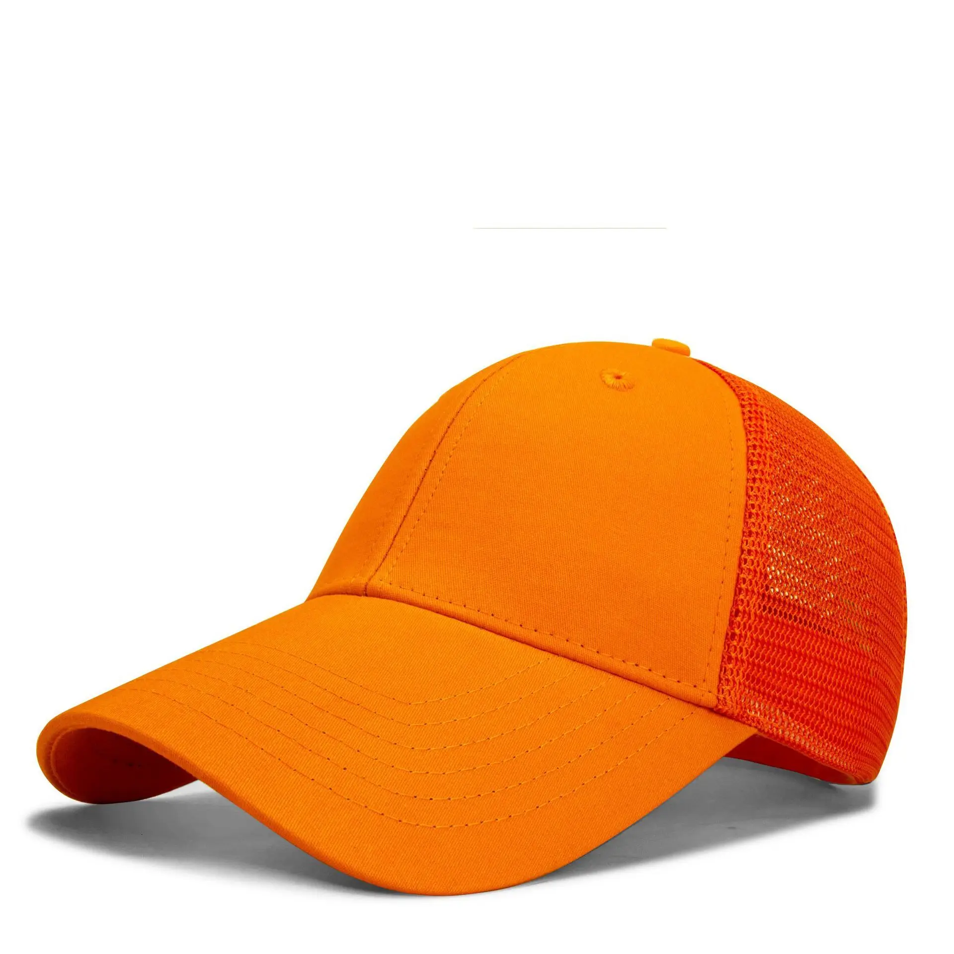 orange Повседневная дышащая бейсболка с сеткой, однотонная солнцезащитная Кепка с отверстием сзади, аксессуары для одежды - Цвет: orange