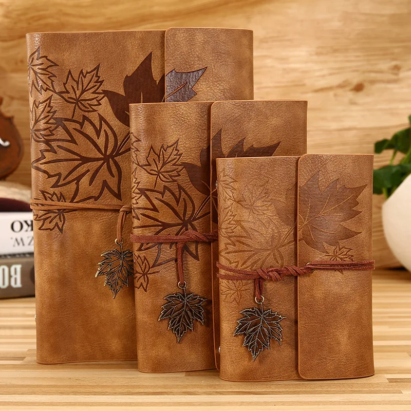Gran venta Bloc de notas Vintage para viaje, cuaderno de piel sintética en blanco, cuaderno de notas, diario, bocetos, papelería, escuela, suministros de oficina, A7/A6/A5 6n95BErOO7q