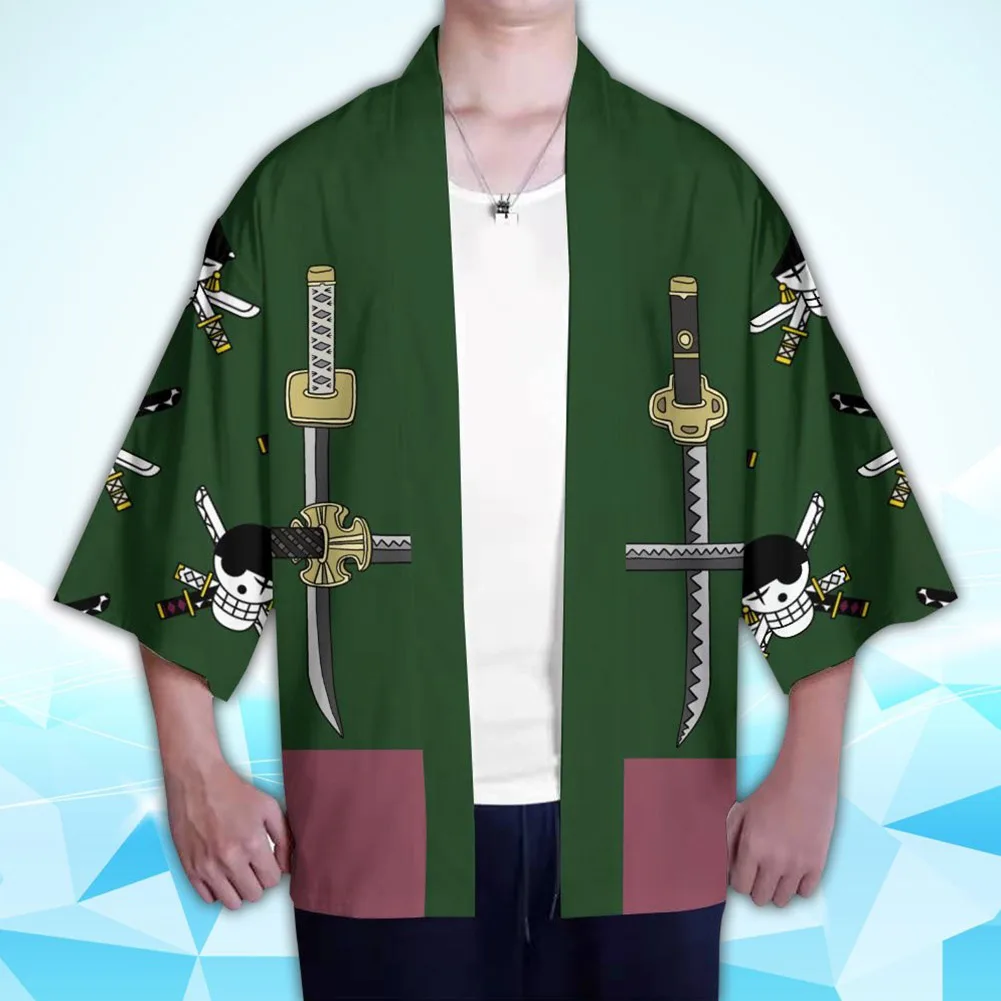 Zoro – Robe Cardigan Kimono Pour Cosplay, Manteau Décontracté Imprimé, Une  Pièce - Cosplay Costumes - AliExpress