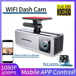 Mini Dashcam enregistreur vidéo de conduite, Full HD 1080P, Wifi, double enregistrement avec caméra de recul, capteur G 