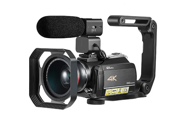 4K LENS MIC 4k wifi цифровая видеокамера с 3,0 ''сенсорным дисплеем/12 X оптическим зумом Профессиональная домашняя Цифровая видеокамера - Цвет: 4K LENS MIC