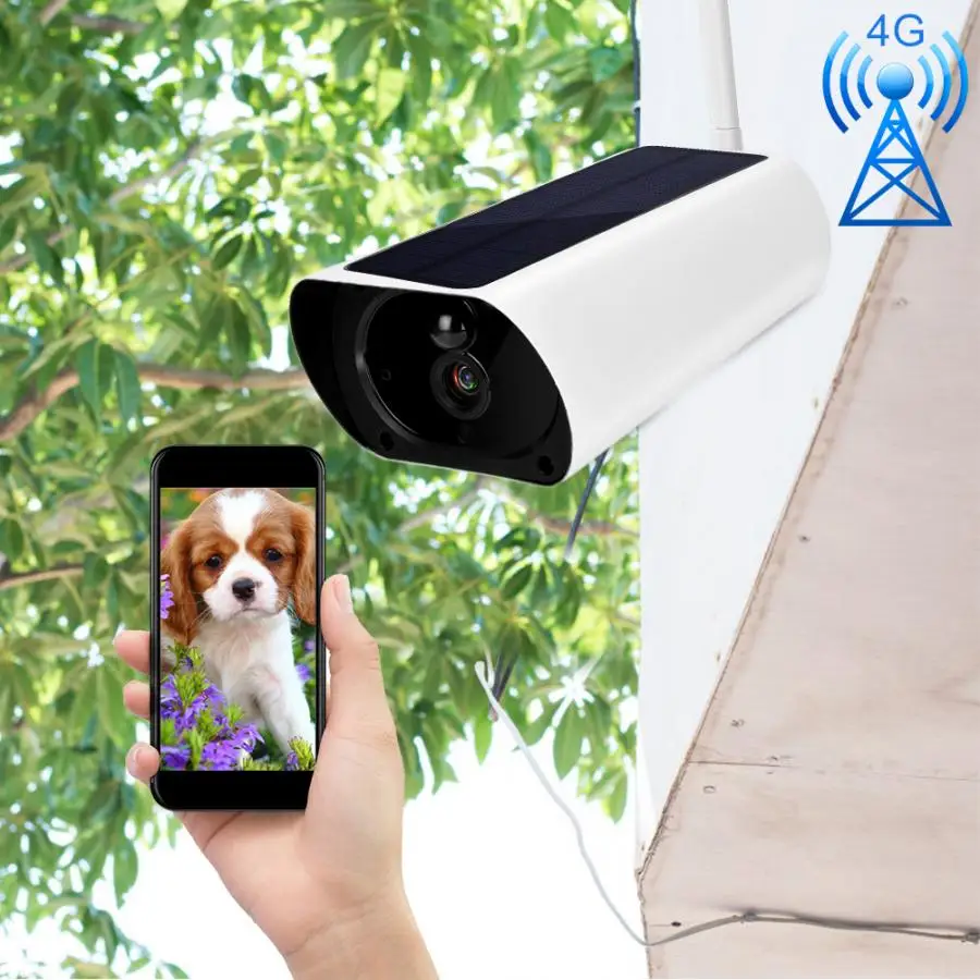 Infravermelho celular 1080P камера на солнечных батареях 4G IP66 Водонепроницаемая наружная камера безопасности