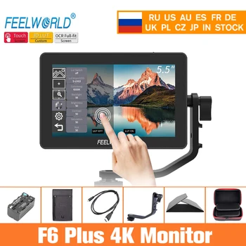 Feelworld Camera Monitor F6 Plus 5.5 Inch 3D Lut Touch Screen 4K HDMI IPS FHD 1920X1080 Monitor for DSLR Camera