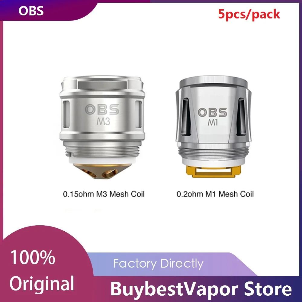 Goede Originele 5 10pcs OBS Draco Vervanging Coil 0.2ohm M1 Mesh Coil 0.15ohm M3 Hoofd voor OBS Cube kit Cube X Kit Vape Coil Verdamper