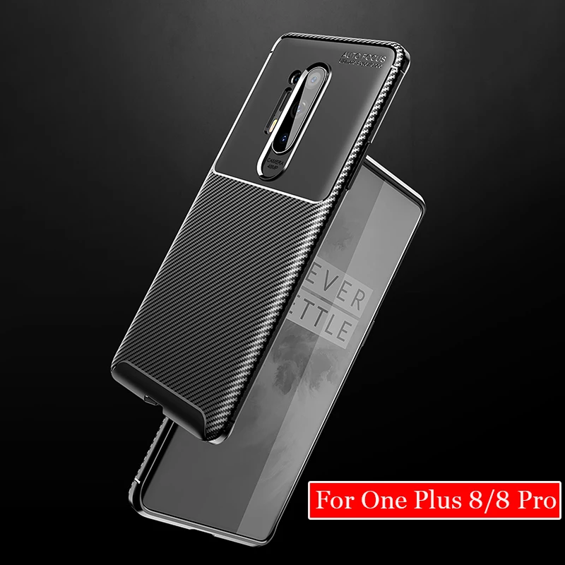 Оригинальный чехол для One Plus 8 Pro роскошный тонкий из углеродного волокна мягкий
