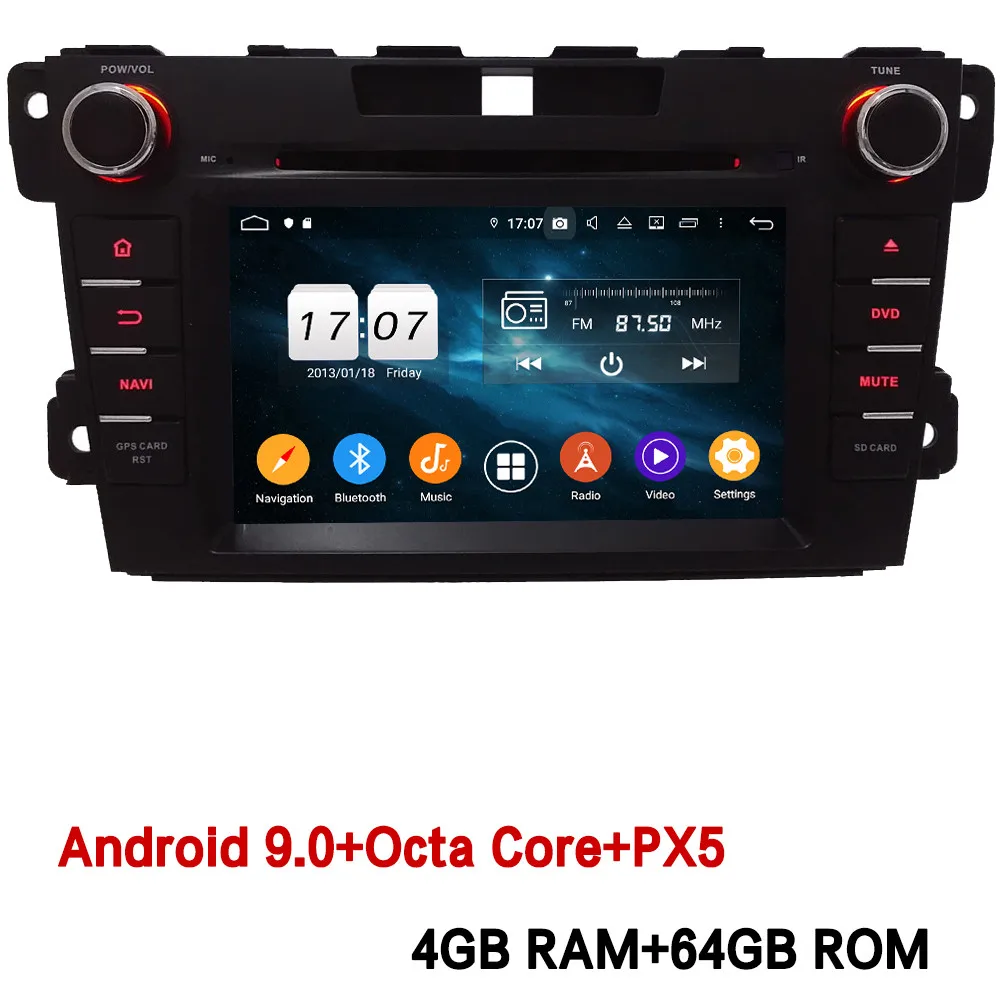 4GB RAM x 64GB ROM Klyde 4G wifi Android 9,0 Восьмиядерный 4 Гб ОЗУ 64 Гб ПЗУ DSP BT автомобильный DVD мультимедийный плеер Радио Стерео gps для Mazda CX-7 2007 - Цвет: 4GB RAM x 64GB ROM