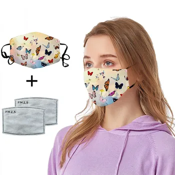 

1pc Face Mask + 4pcs Replacement Filter Gasket Funny Animal Printed Breathable Reusable Mask Filter PM2.5 Air Filtration Mask