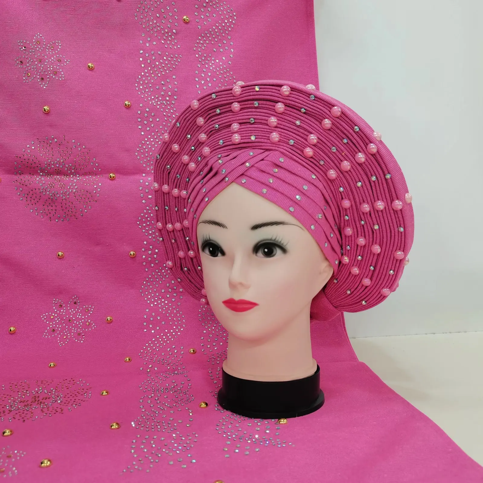 Розовый Африканский галстук-бабочка Aso Oke новейший набор галстуков-бабочек Gele с