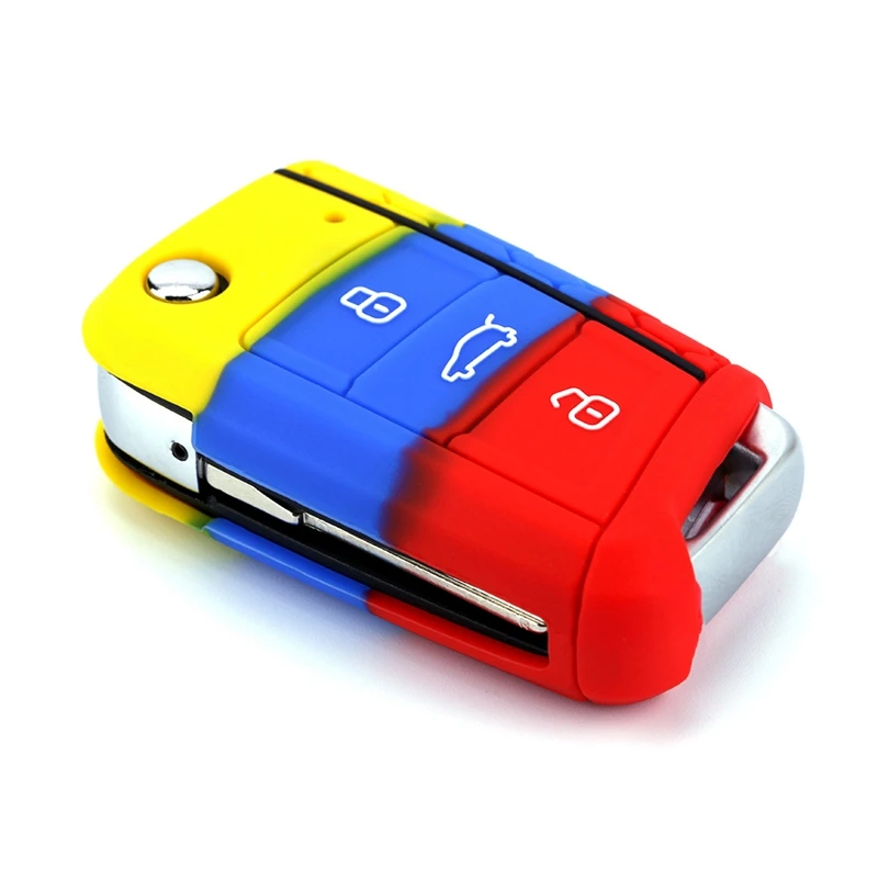 

Car Tri-Color Key Case Cover For Golf 7 Mk7