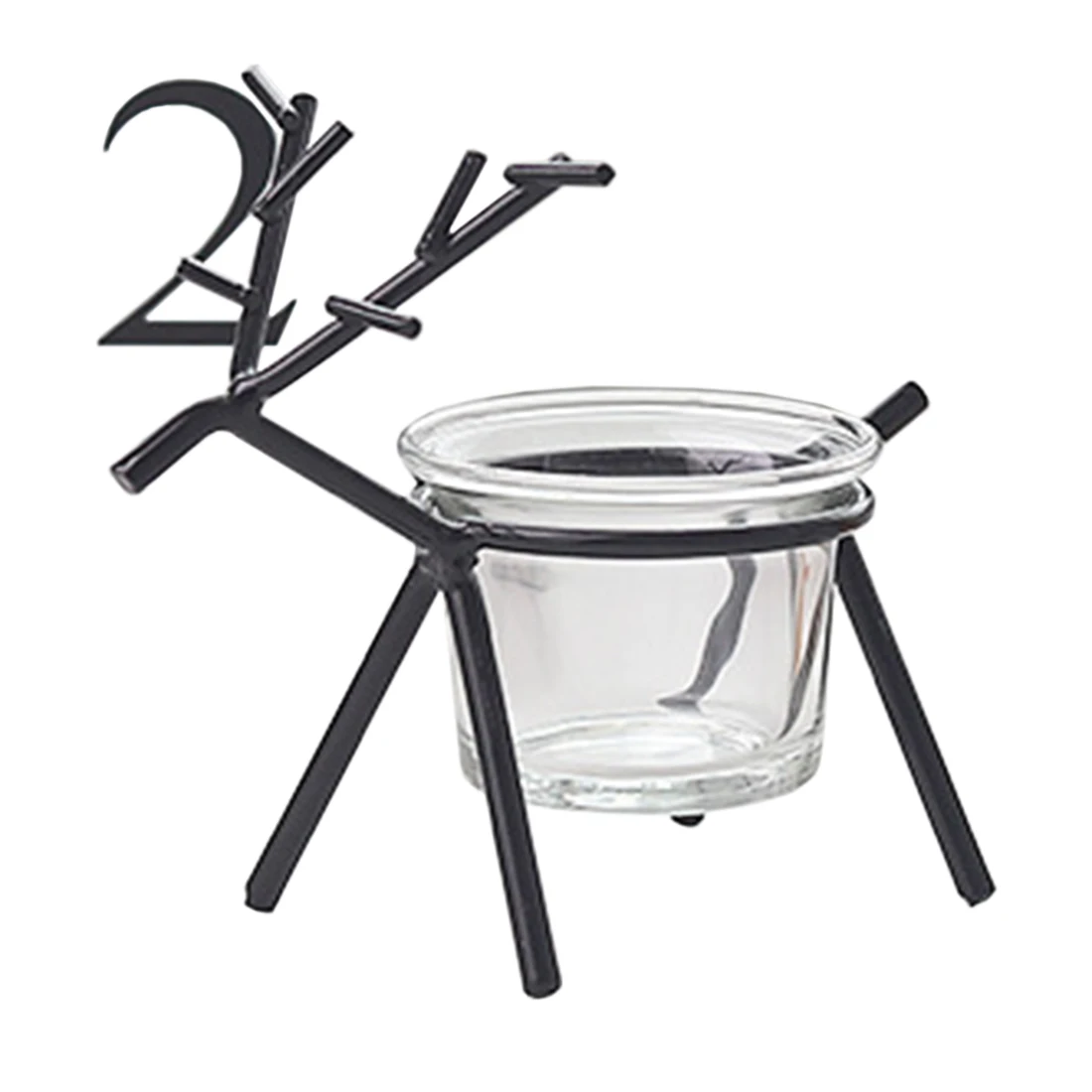 Hot Creative Wrought Iron Candlestick Simple Fawn Decoration Matching Minimalist Wedding Home Decor Ornament Gift- Golden Black