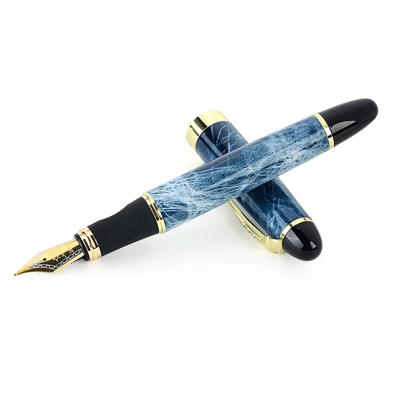 Роскошный бренд X450 матовый черный и золотой металл 0,5 мм перо с широким основанием авторучка для школы, офиса, бизнеса ручки для письма канцелярские - Цвет: Marble Blue