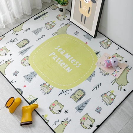Carpet3 Милые Мультяшные животные ковры и маленькие коврики для гостиной мягкие детские комнаты Декор Площадь Ковры для спальни детская игровая палатка нескользящий коврик - Цвет: Carpet3