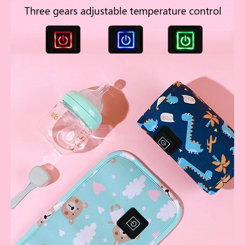 Portable USB Baby Bottle Warmer Travel Milk Warmer Infant Feeding Bottle Heated Cover Insulation Thermostat  Heater Dropshipping 4