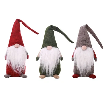

3-Piece Set of Christmas Decorations, Tree Pendants, Standing Faceless Dolls for the Elderly