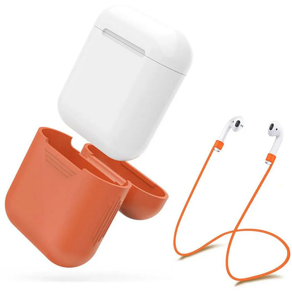 Soft Silicone Protective Cover Case + Wire Anti Lost For Headphone