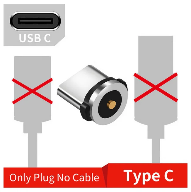 Type C plug Магнитный Micro USB кабель Olaf 2 м для iPhone, samsung, Xiaomi, huawei, зарядный кабель USBType C, Магнитный зарядный провод - Цвет: Type C plug