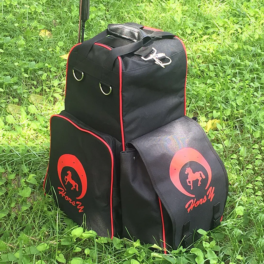 Equestrian Bag Oxford Horse Riding Boots and Helmet Bag Waterproof Backpack