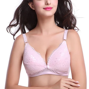 

Maternity Underwear Lace Nursing Bra Breastfeeding Bra Front Opening Buckle Wirefree S7JN