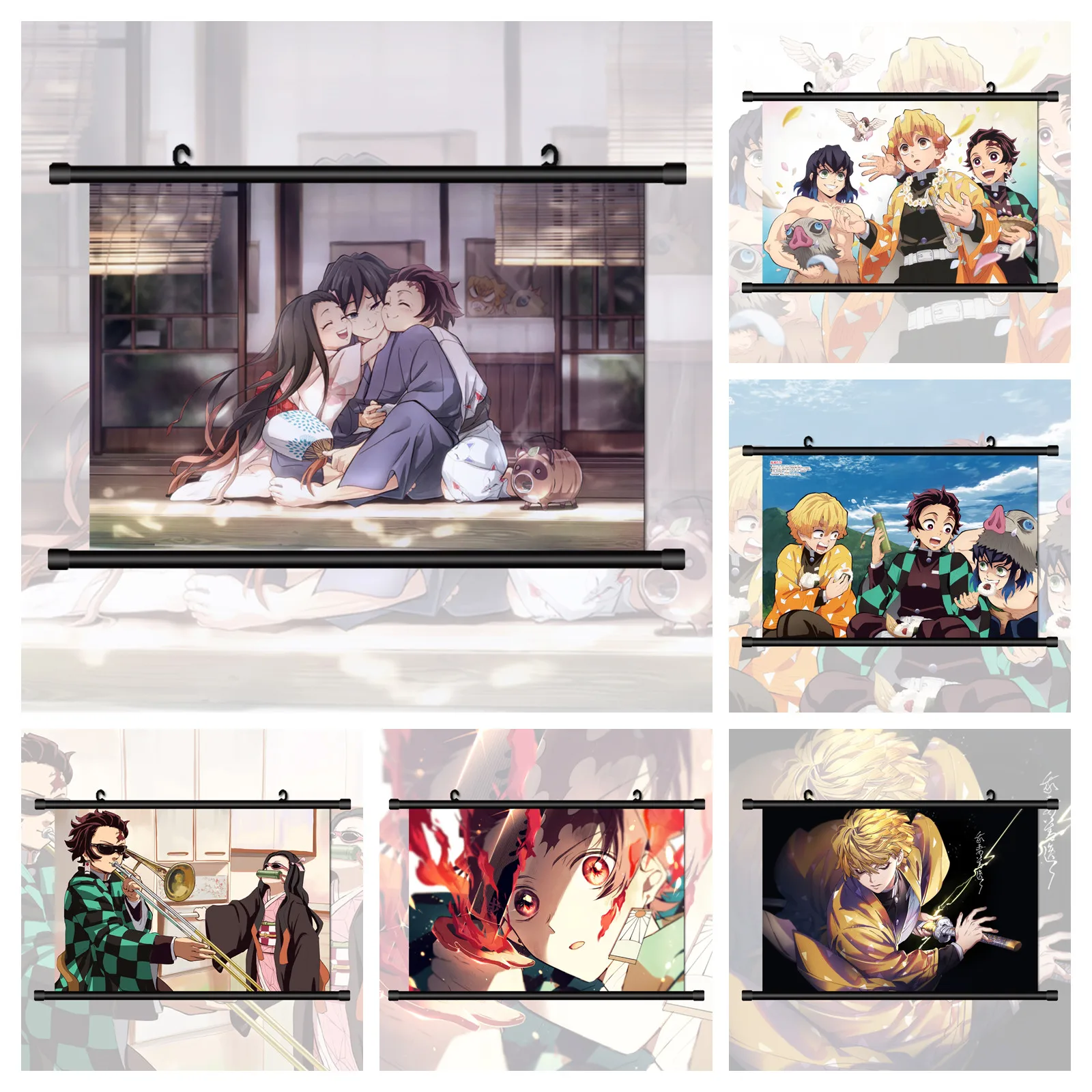 Demon Slayer Zenitsu Inosuke Manga Wall Decor Picture For Home Decor Canvas Painting Wall Art Canvas Poster Prints Room Decor