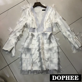 

2020 Spring New Women Dress Sexy Ladies Small Fragrant Slim-Fit Tassel Dress Vestidos Party Dancy Dresses Robe Femme